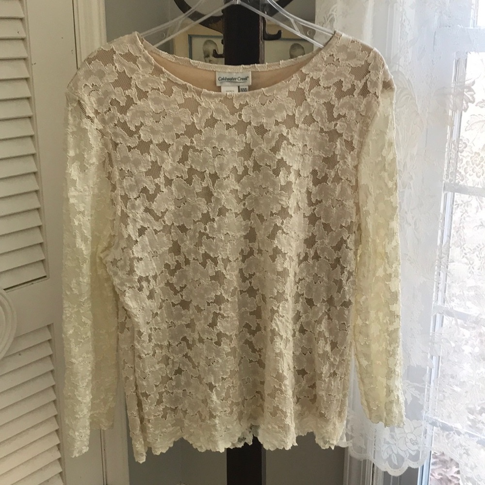 Coldwater Creek NWOT. lined ivory blouse XXL